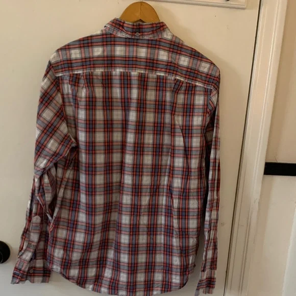 Men's Red and Blue Plaid Shirt - Picture 8 of 8